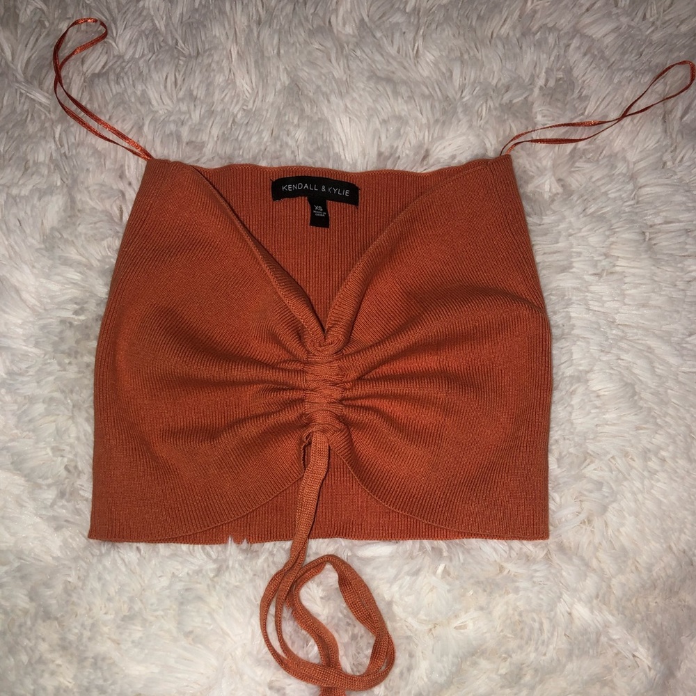 orange Kendall and Kylie scrunch tube top🍊